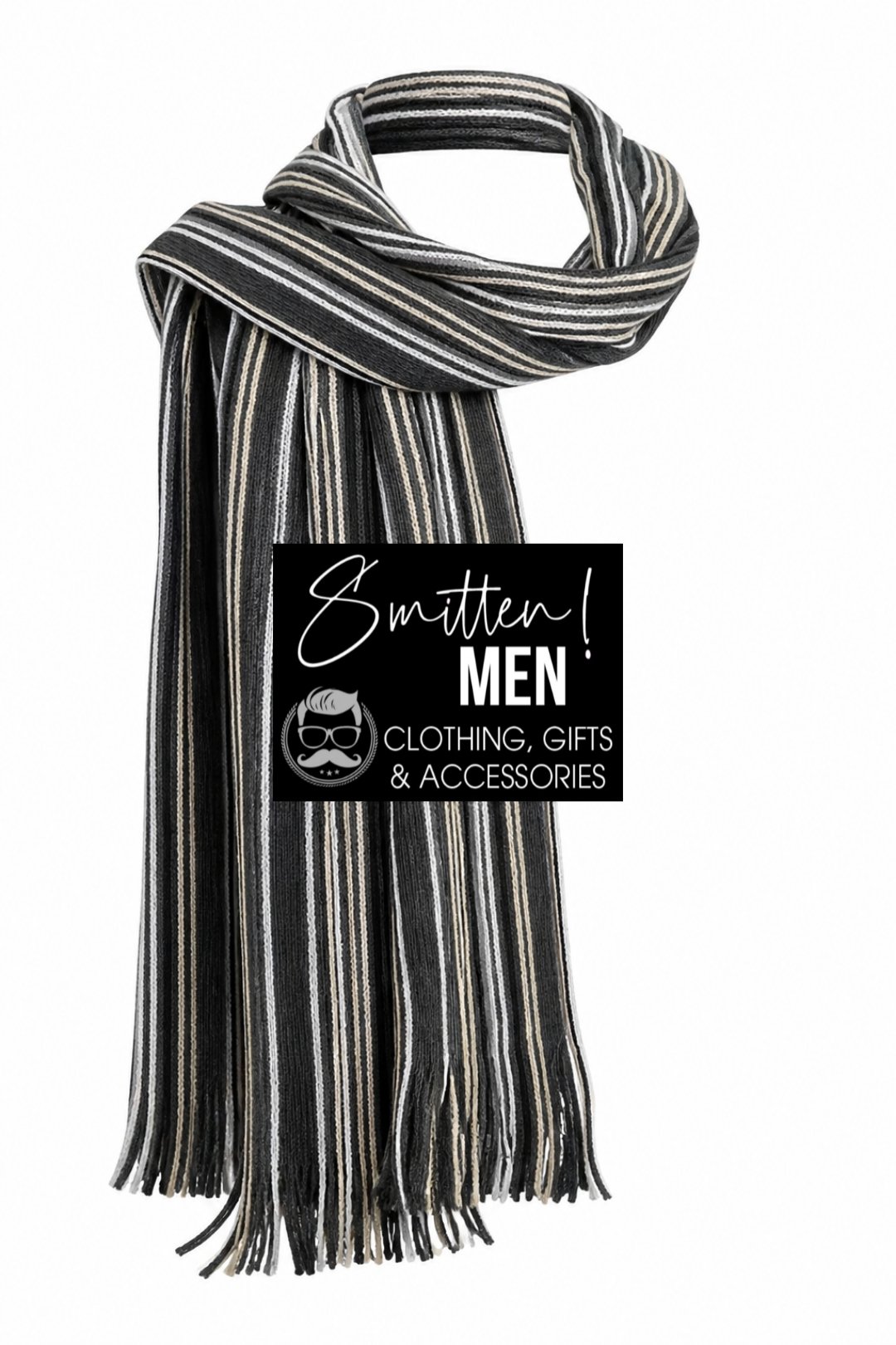 Multi-Stripe Men's Knit Scarf - Image 6
