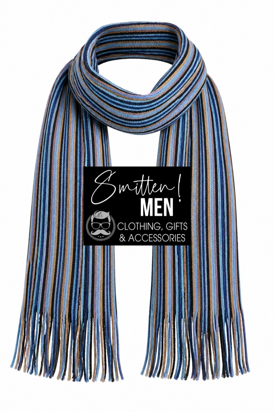 Multi-Stripe Men's Knit Scarf - Image 5