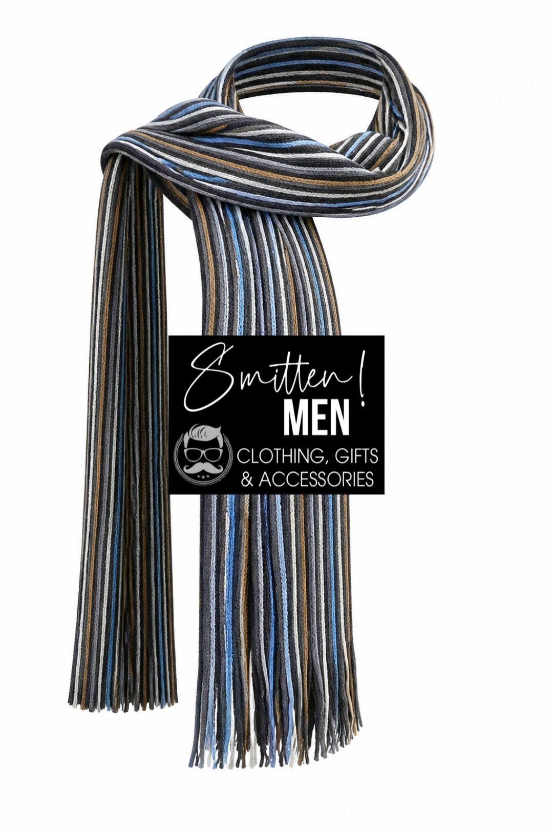 Multi-Stripe Men's Knit Scarf - Image 2