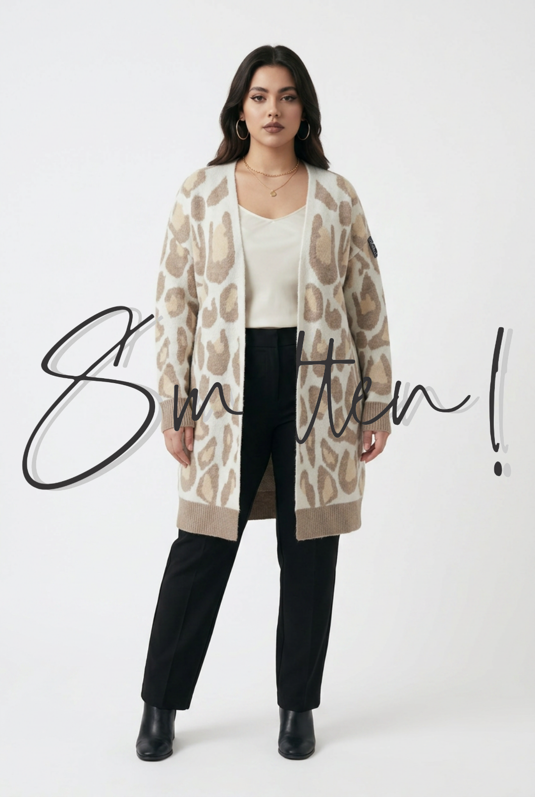 Khaki Leopard Print Cardigan