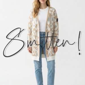 Peach Leopard Print Cardigan