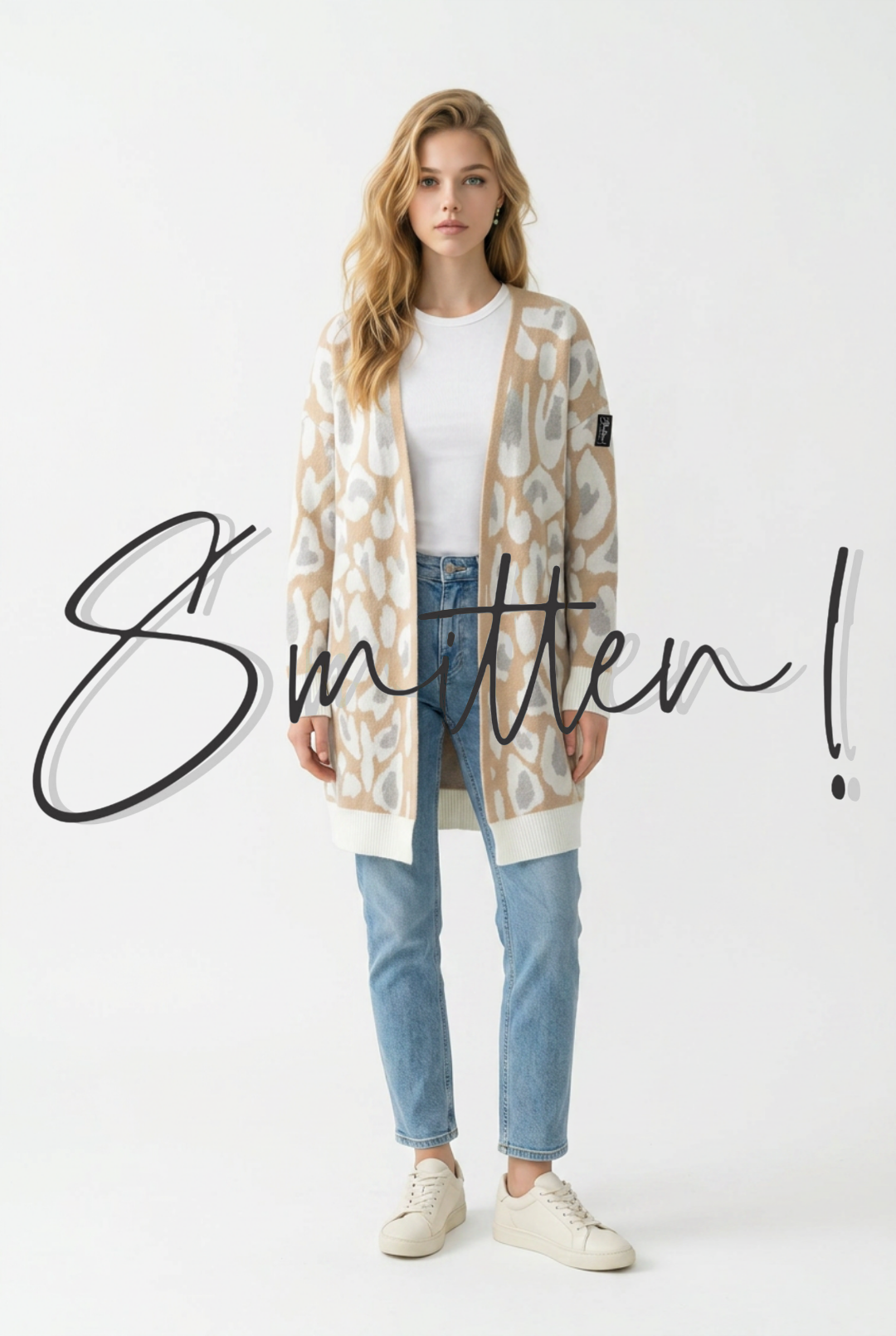 Peach Leopard Print Cardigan