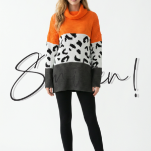 Color-block Sweater - Orange