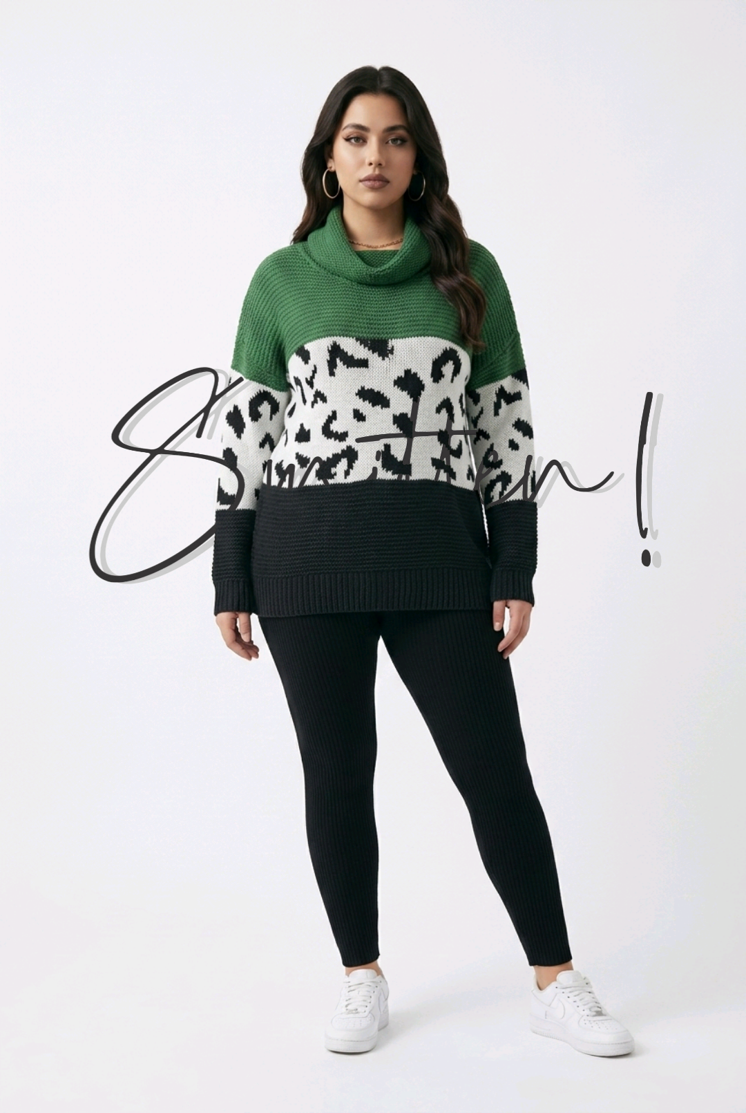 Color-block Sweater - Green