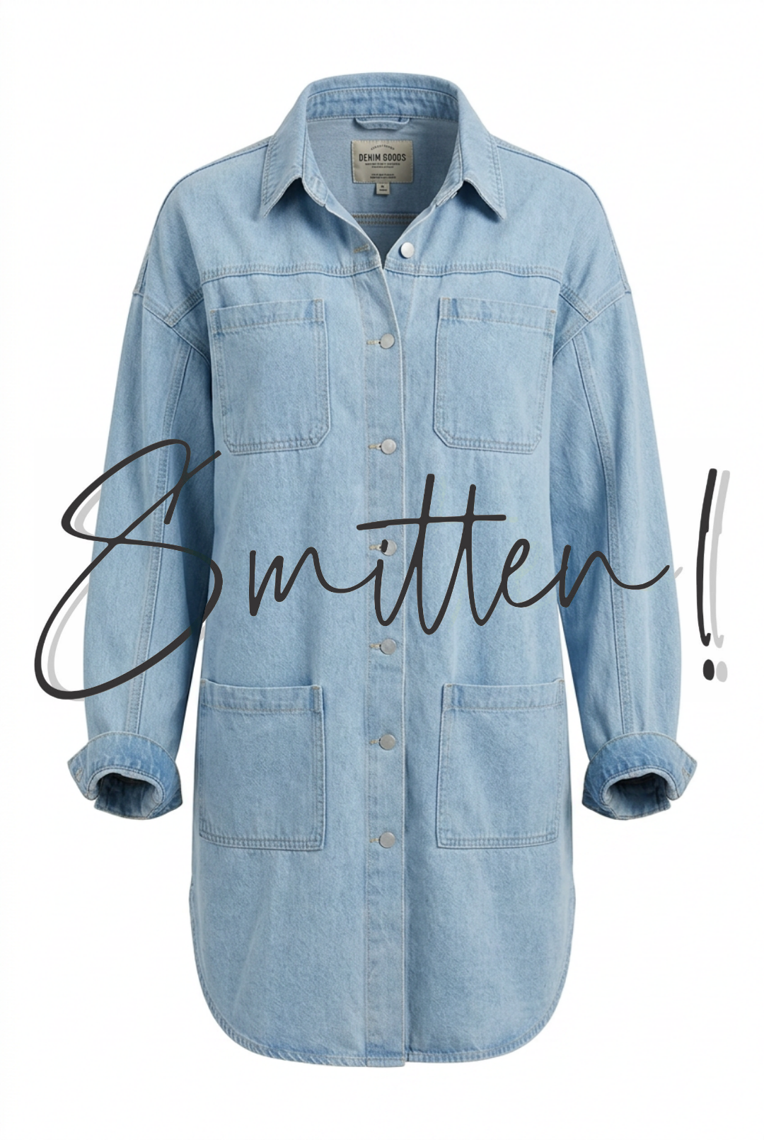 Light-wash Denim Shirt / Dress - Image 4