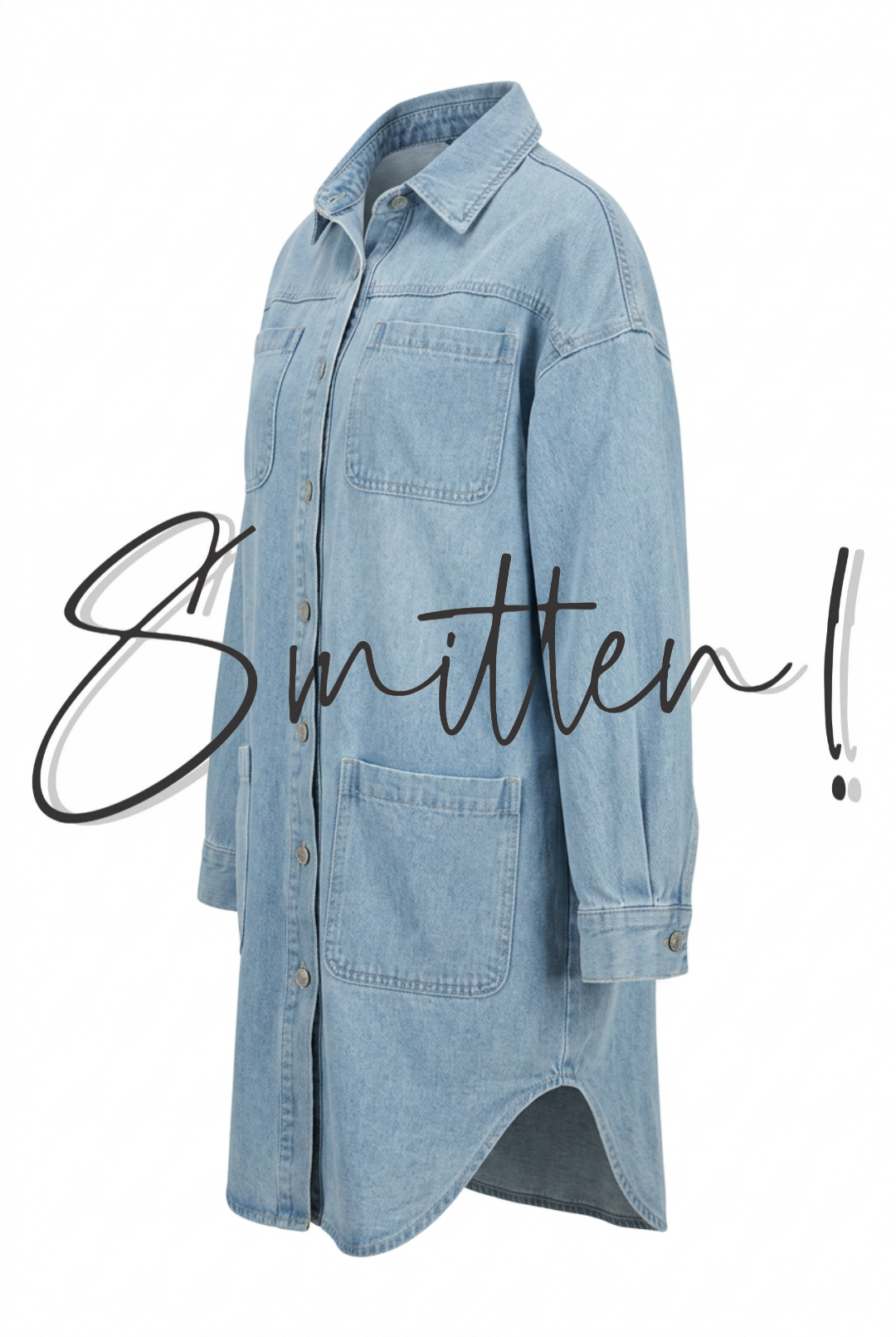 Light-wash Denim Shirt / Dress - Image 5