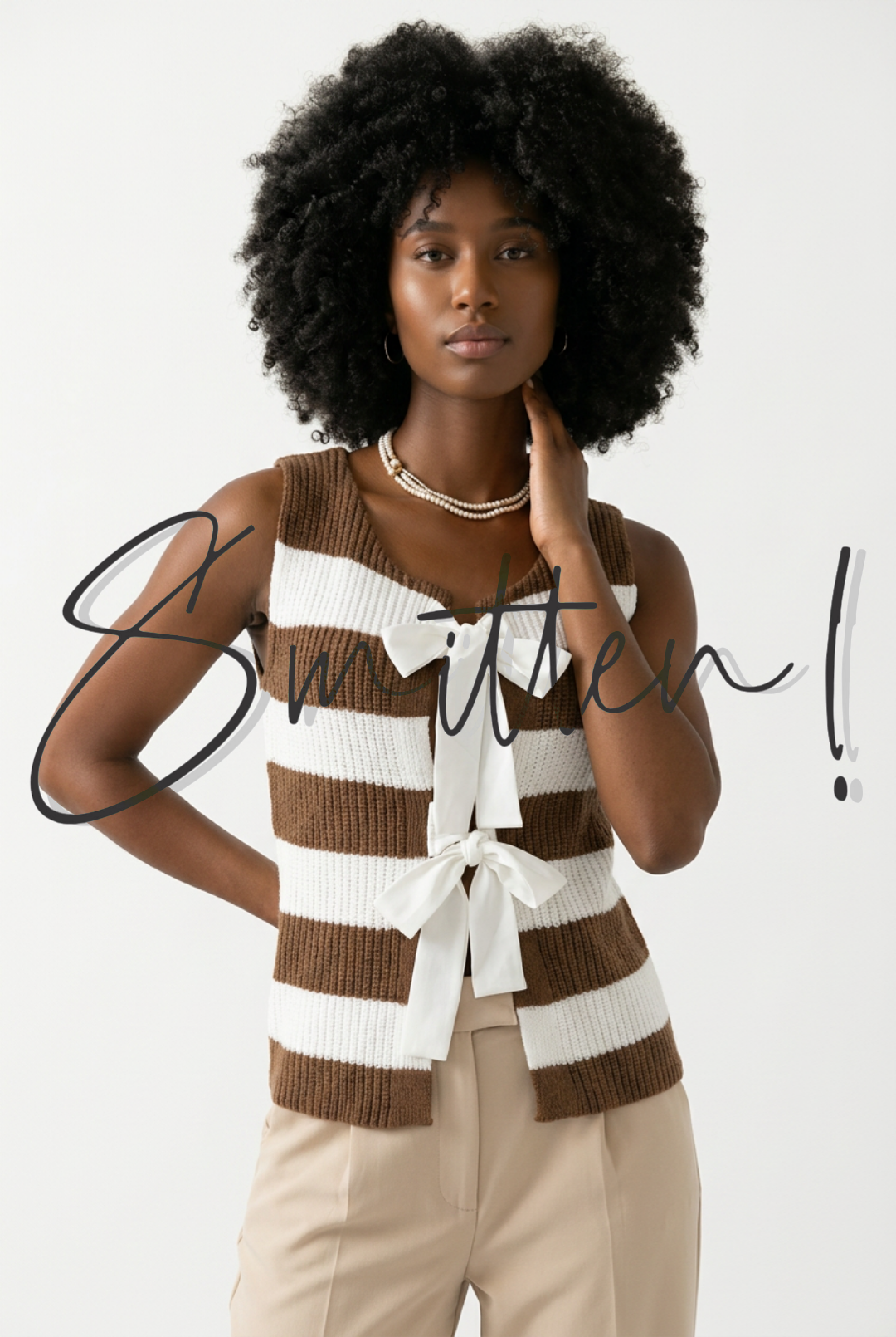 Sleeveless Sweater Vest / Pullover COFFEE