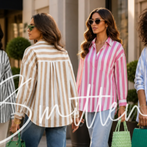 Alternative view of Striped Button-down Shirt Red
