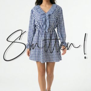Long-sleeve mini dress - Blue