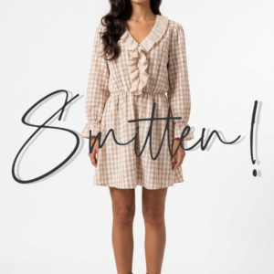Long-sleeve mini dress - Beige