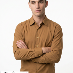 Long-sleeve Slim fit Shirt - Brown