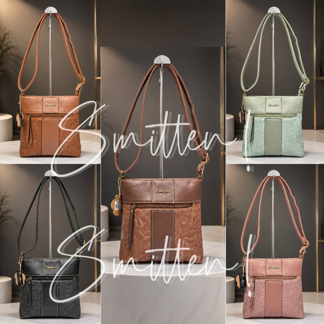 Cotton Road Embossed Leaf Sling Bag