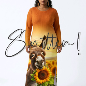 Donkey and Sunflower Maxi Dress - Orange