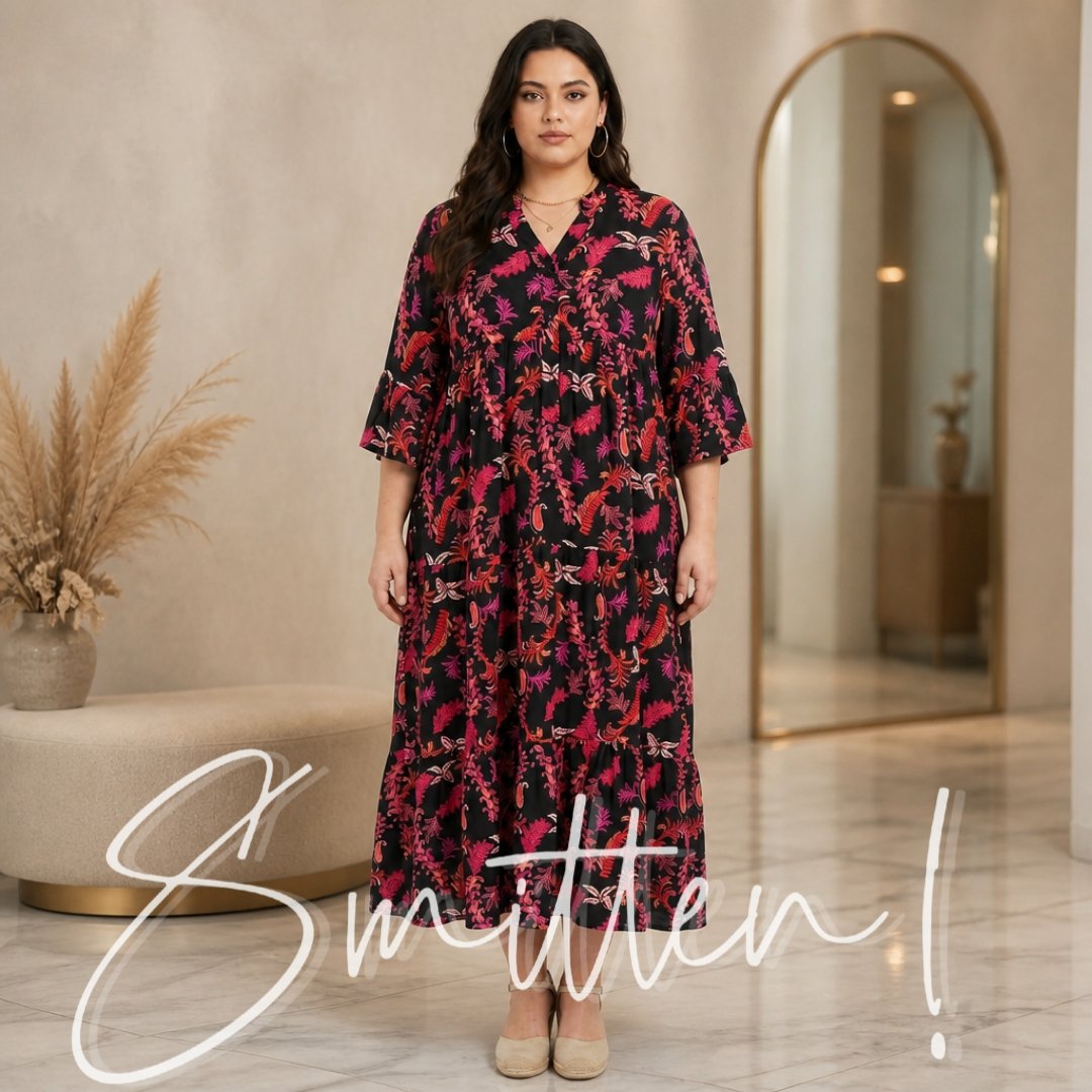 Bohemian-style Tiered Maxi Dress - Black