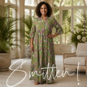 Bohemian-style Tiered Maxi Dress - Green