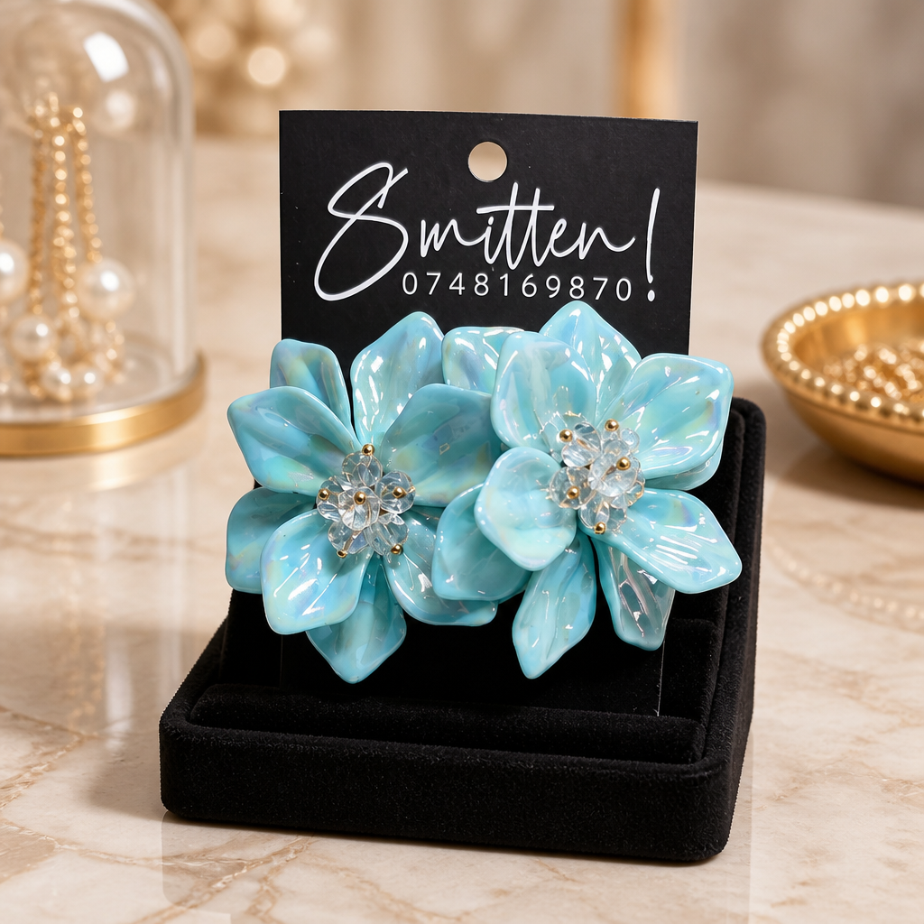 Double-layered acrylic floral Earrings - Image 7