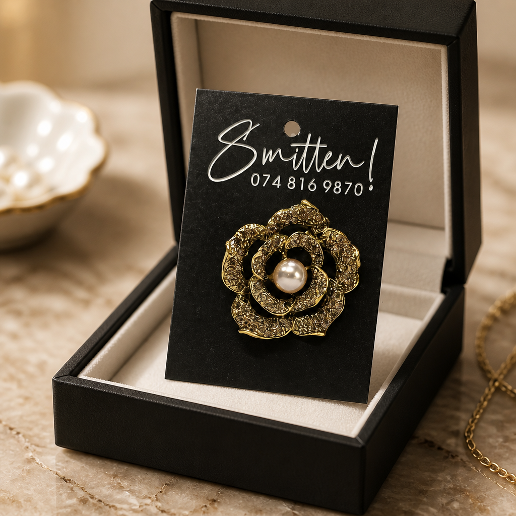 Gold-tone Rose Brooch
