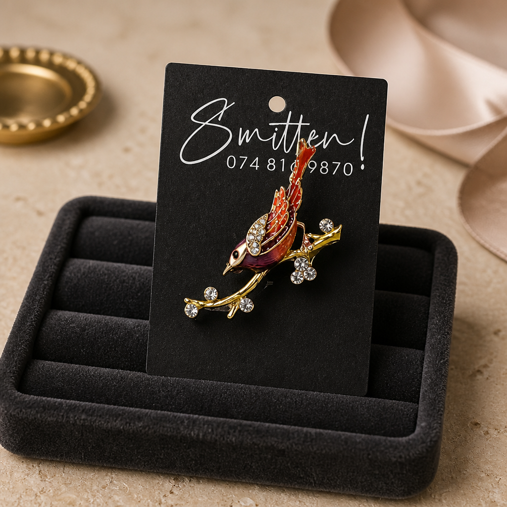 Songbird Brooch red / orange