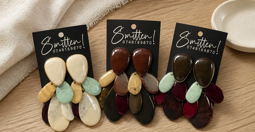 Resin Cluster drop Earrings