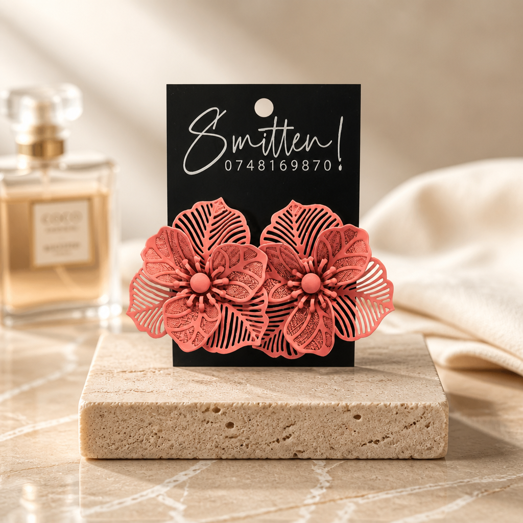 Floral hollow laser-cut Earrings - Image 2