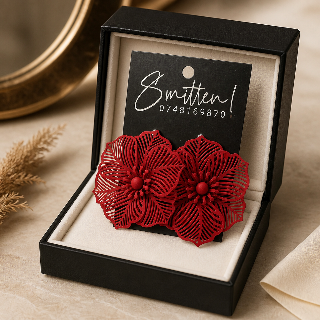 Floral hollow laser-cut Earrings - Image 6