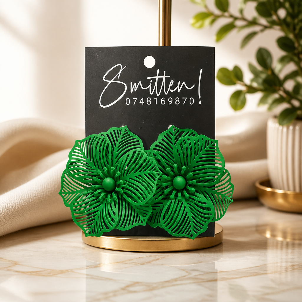 Floral hollow laser-cut Earrings - Image 4