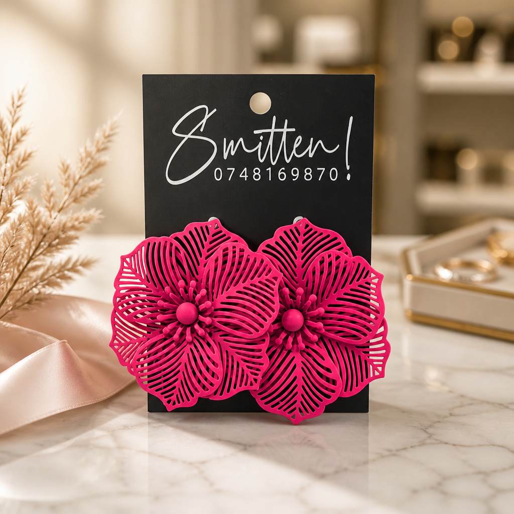 Floral hollow laser-cut Earrings - Image 5