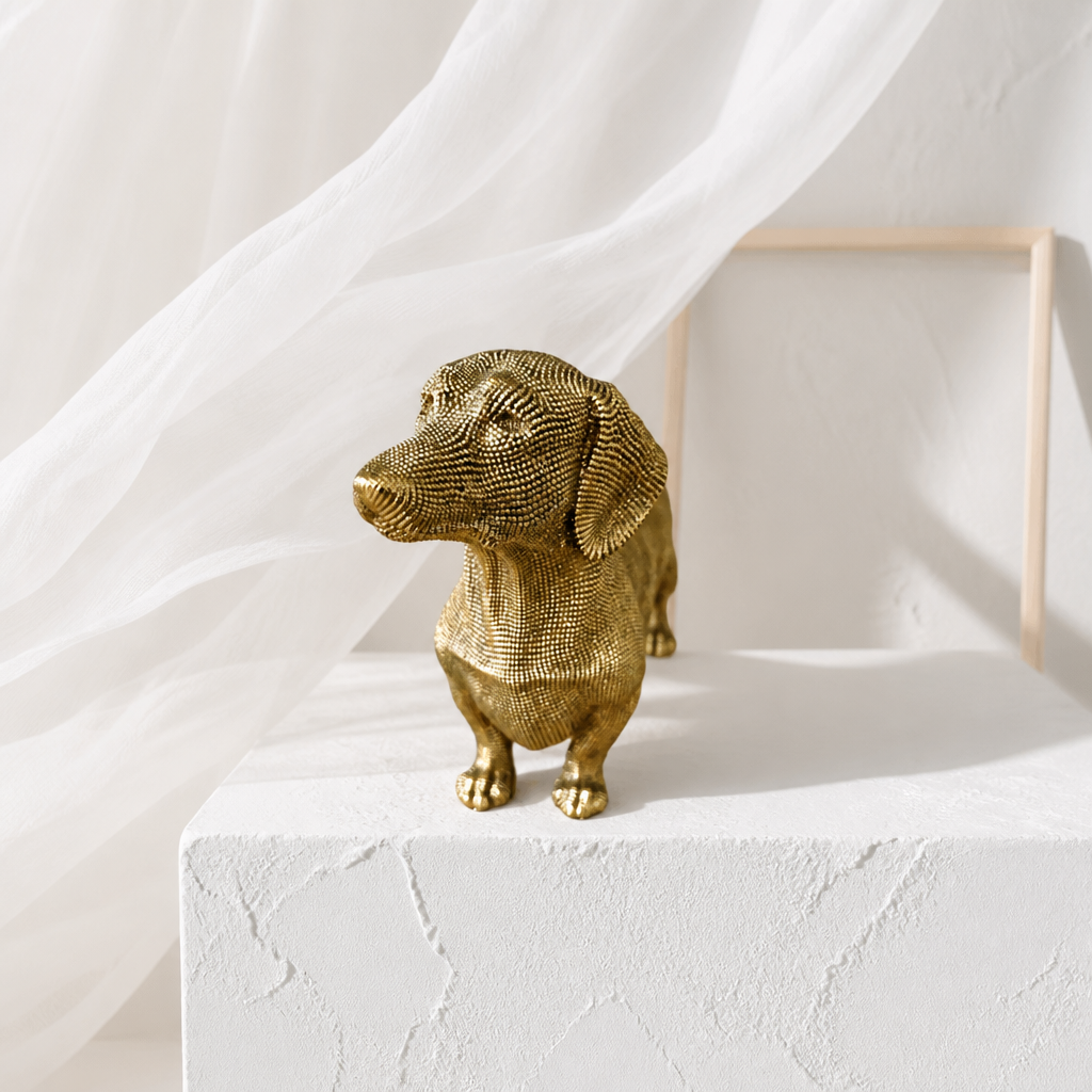 Gold Dachshund Statue - Image 4