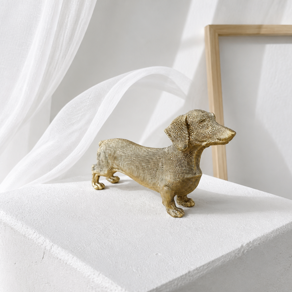 Gold Dachshund Statue - Image 3