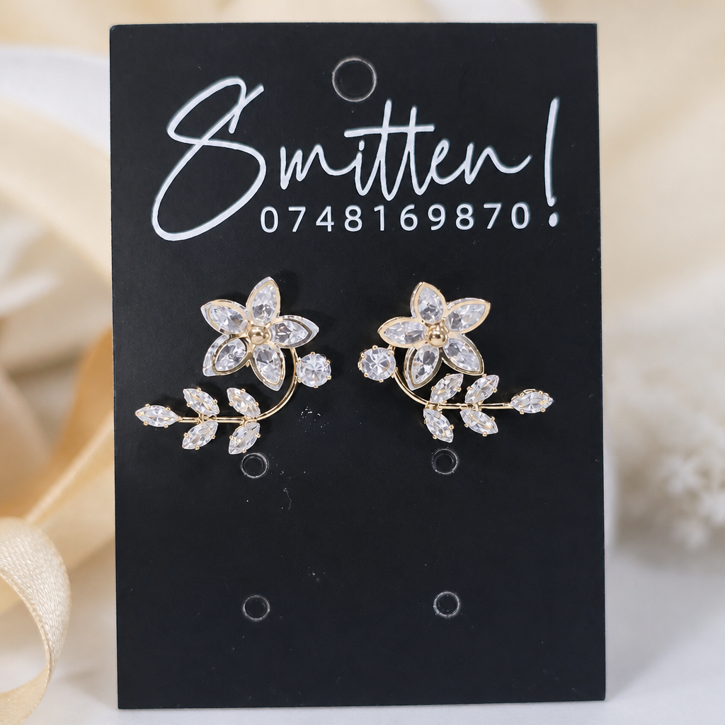 Floral Crawler Stud Earrings