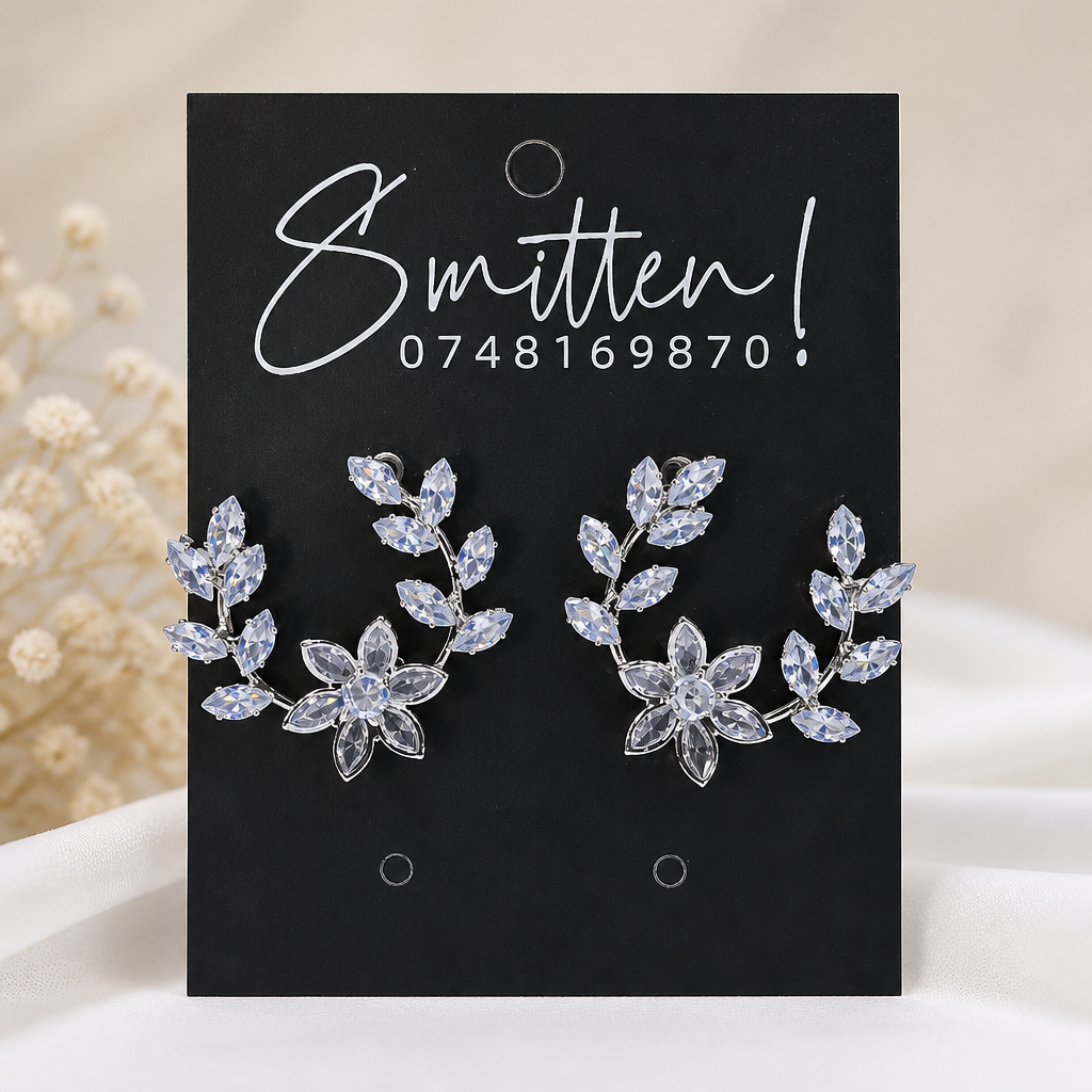Silver-plated Ear Climber Earrings