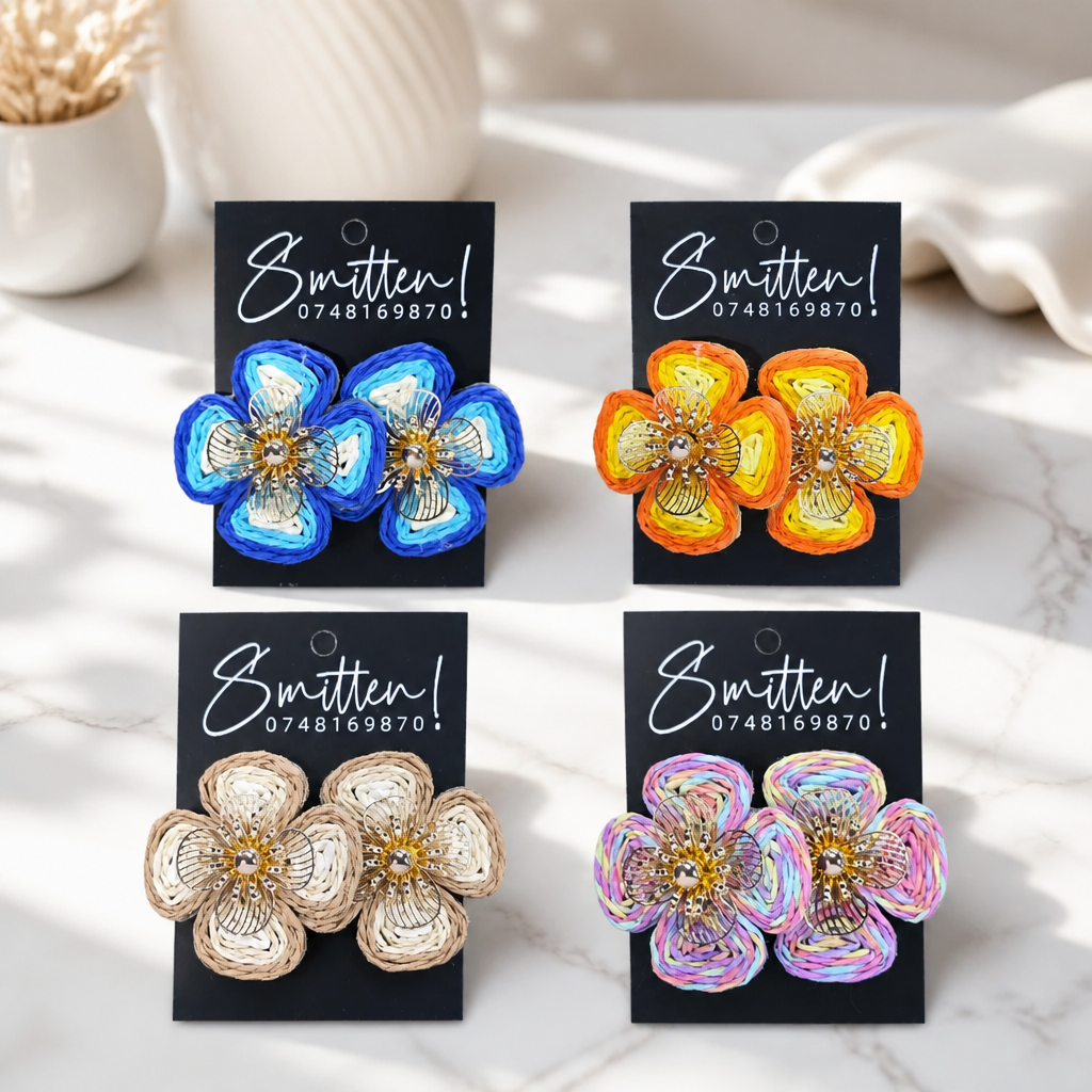 Bohemian-style Floral Stud Earrings
