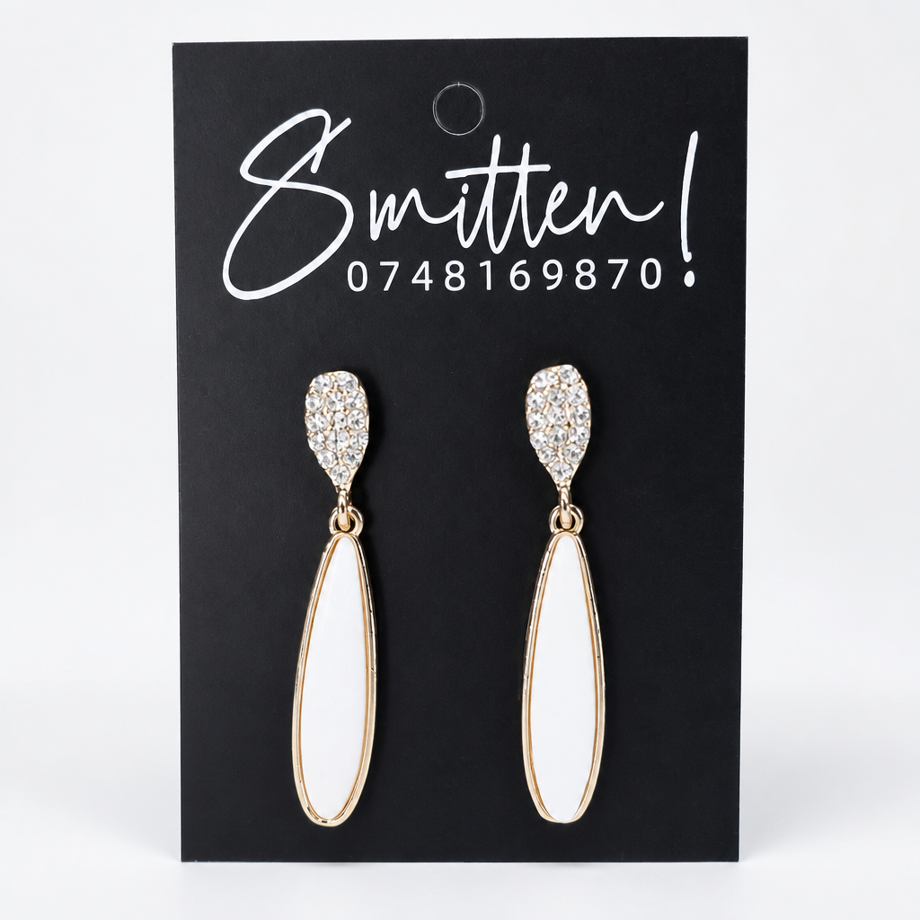 Elegant drop Earrings - White