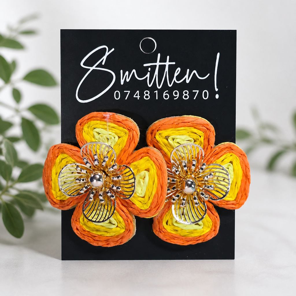 Bohemian-style Floral Stud Earrings - Image 3