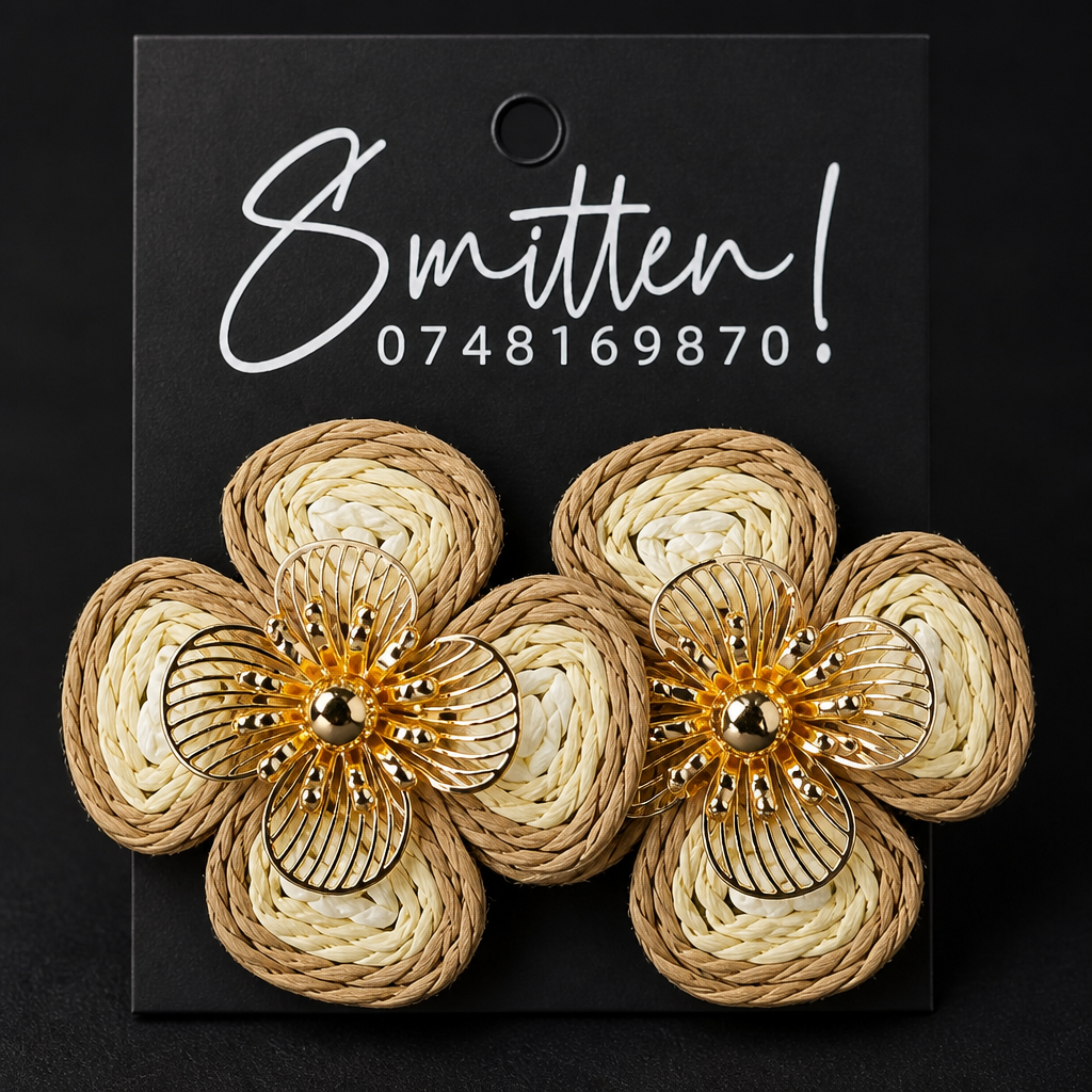 Bohemian-style Floral Stud Earrings - Image 2