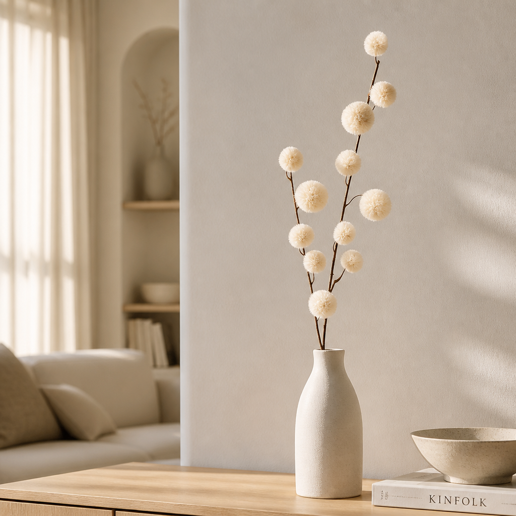 Faux Cream Pom-Pom - Image 3