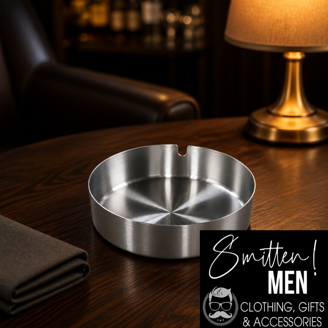 Circular stainless-steel ashtray