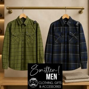 Alternative view of Olive-green flannel shirt