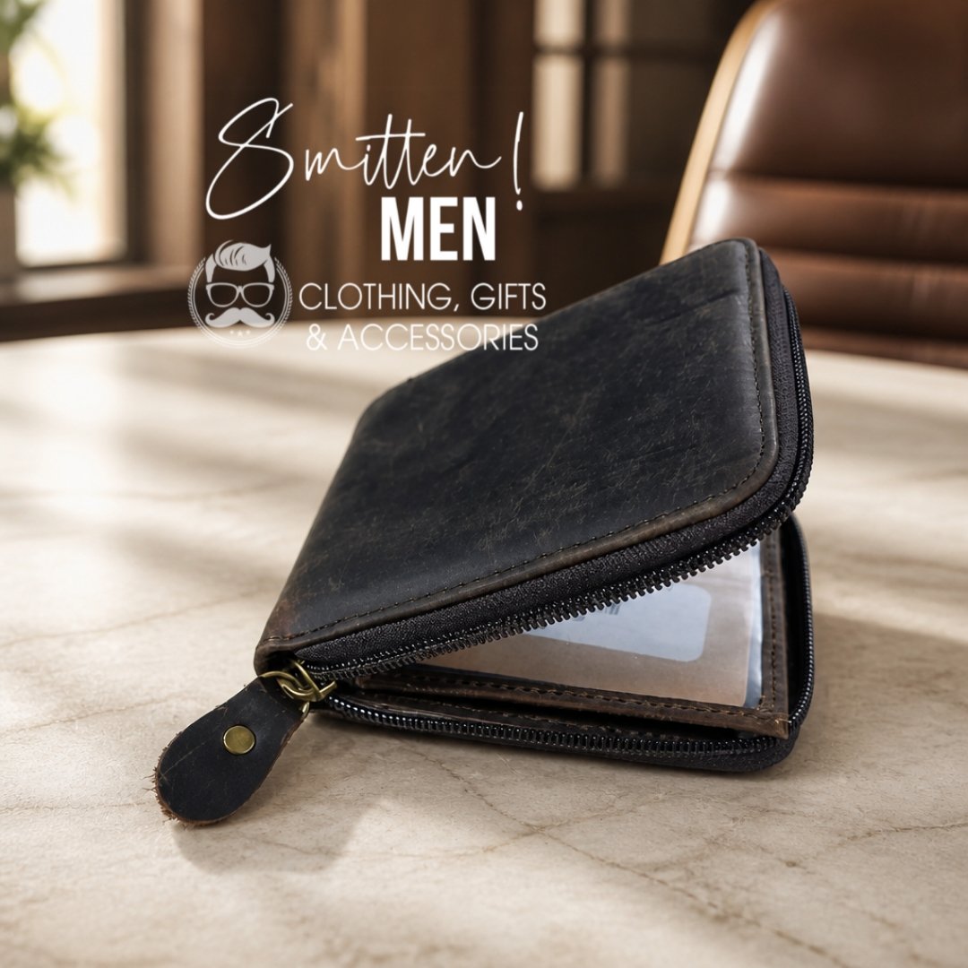 Men's dark Brown Leather Bifold Wallet - Image 2