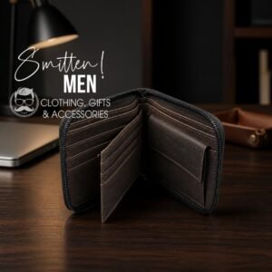 Men's dark Brown Leather Bifold Wallet