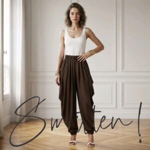 Ladies Loose Flowing Shuttle Trousers - Brown