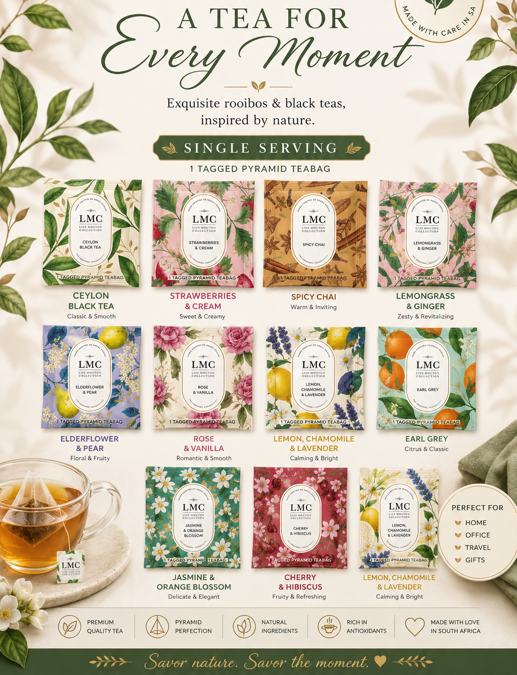 LMC Single Serving - 1 Tagged Pyramid Teabag