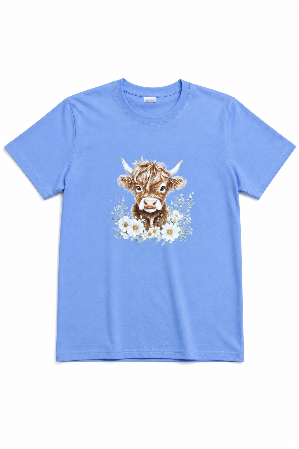Highland Cow - Blue with daisy's