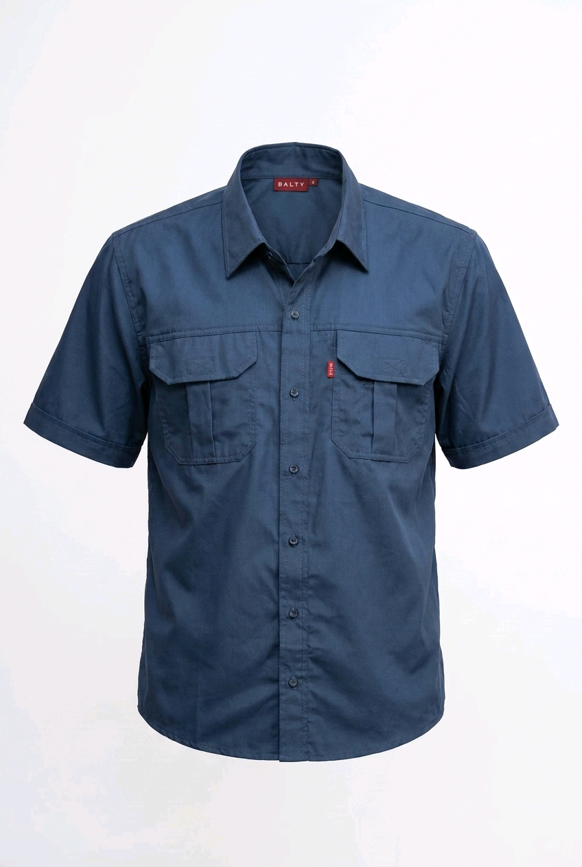 Salty Short Sleeve Bush Shirt - Airforce - Image 2