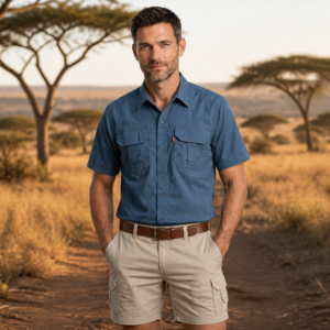Salty Short Sleeve Bush Shirt - Airforce