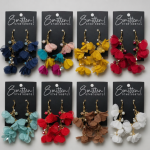 Fabric Flower Earrings