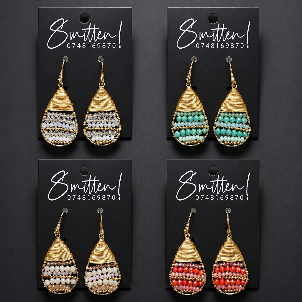 Wire-wrapped Teardrop Earrings