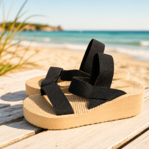 Black Wedge Sandal