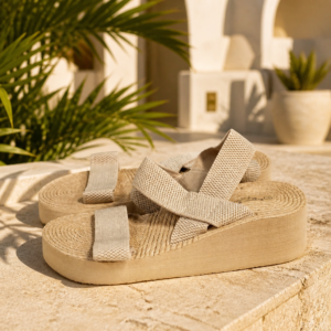 Khaki Wedge Sandal