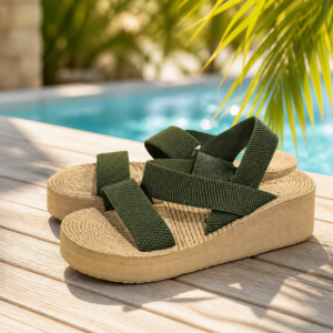 Green Wedge Sandal